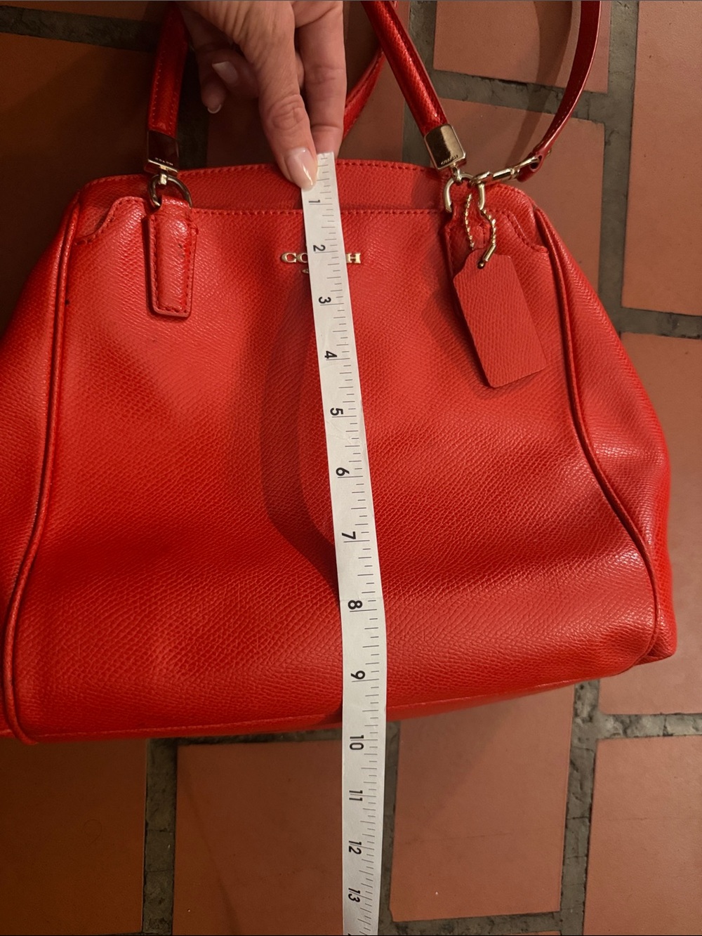 Coach Red Leather Women's Bag - Picture 6 of 8